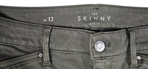 White House Black Market Mid-Rise Skinny Ankle Pants Size 12 Olive Green - Picture 8 of 13