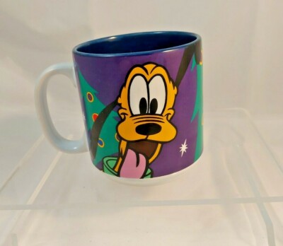 Disney PLUTO Coffee Mug Christmas Tree Stars Disney Store 10 oz Ceramic