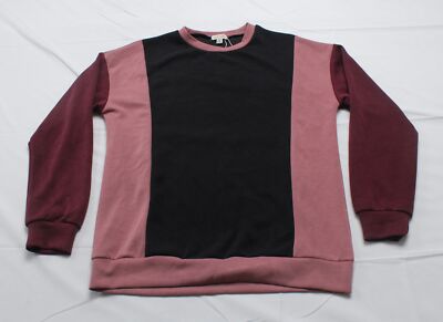 Tottini Girl's Scuba Colorblock Pullover Top LV5 Maroon Size 14 NWT