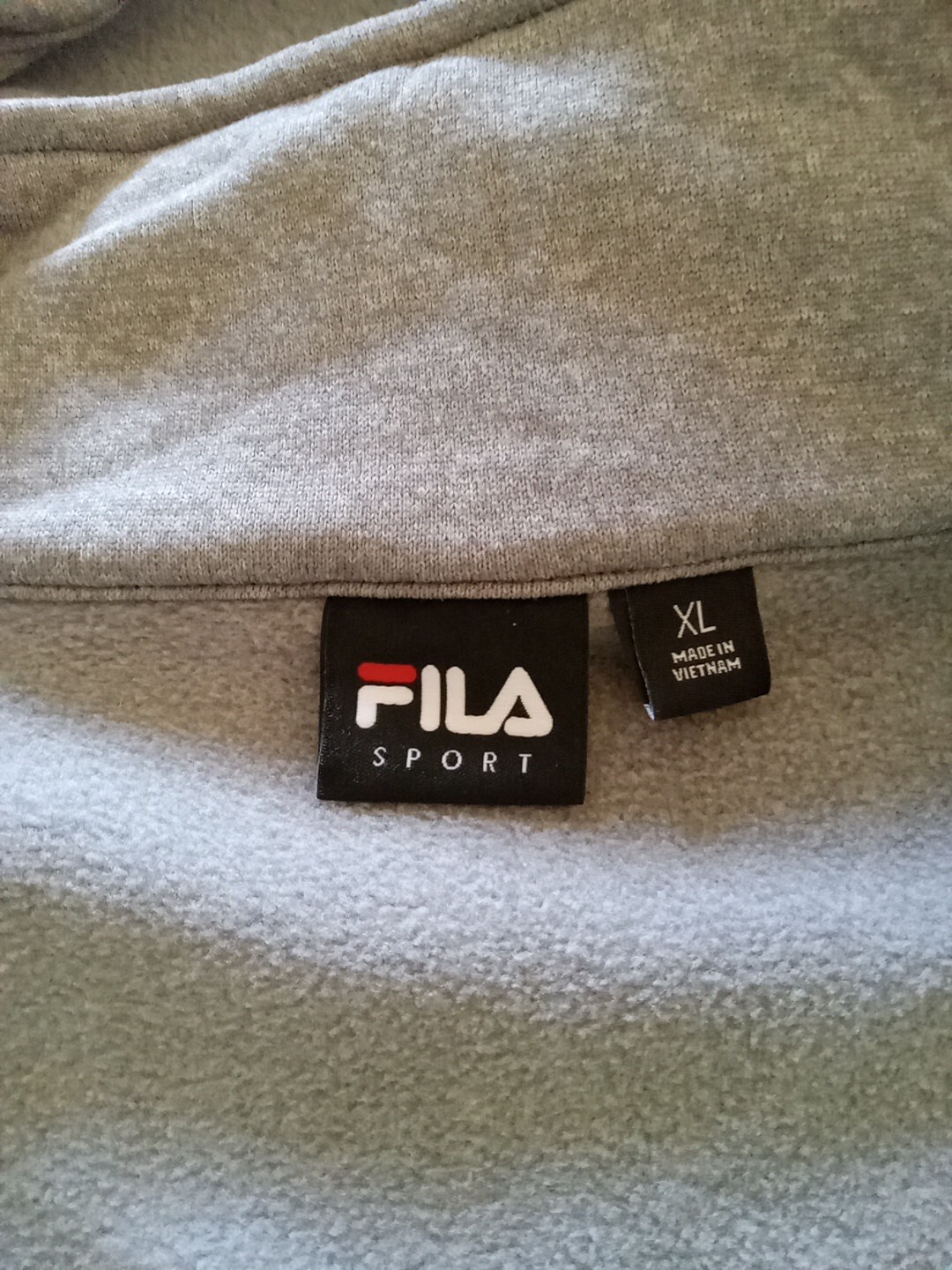Felpa con cappuccio Fila Sport donna XL 1 4 zip pullover pile giacca grigia nuova con etichetta