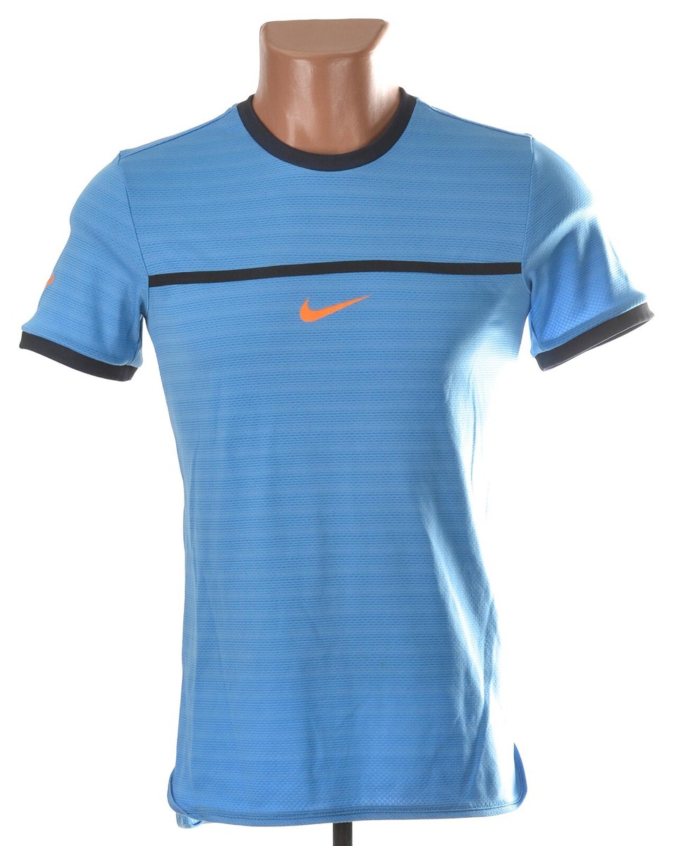 RAFA NADAL NIKE PREMIER CHALLENGER TENNIS SHIRT BLUE 2010'S