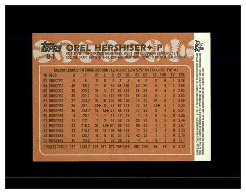 OREL HERSHISER HUGE COLLECTION YOU PICK .99 UNLIMITED SHIPPING HIGH GRADE CARDS - Picture 82 of 112