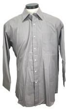Chaps Ralph Lauren Dress Shirt Men's Sz 16.5 - 32/33 Gray Windowpane Long Sleeve
