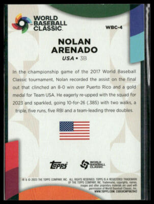 2023 Topps #WBC-4 Nolan Arenado World Baseball Classic Stars | eBay