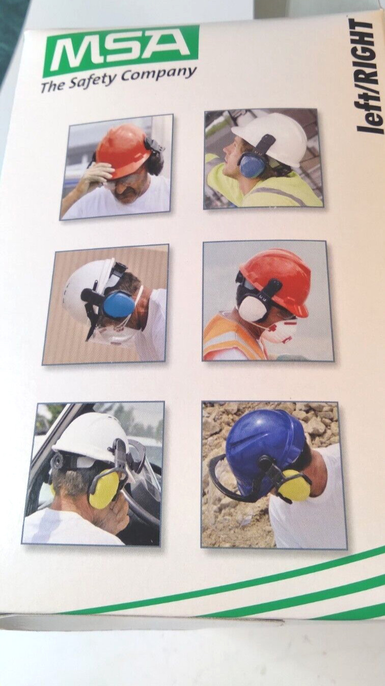 MSA 10087439 Hard Hat Mounted Safety Ear Muffs 25 Db Left/Right White-New Open