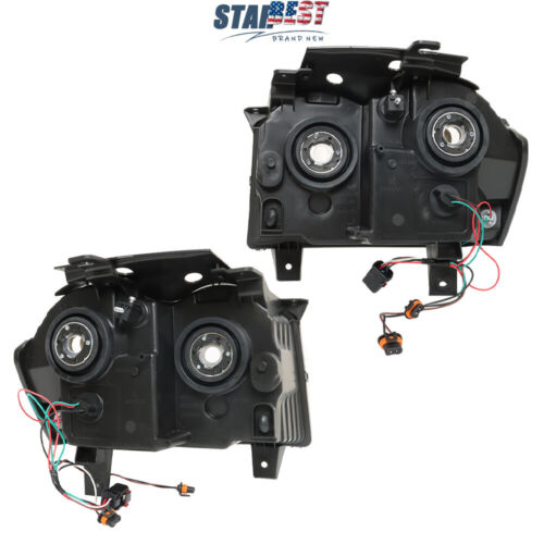 Pair For 2005-2007 Jeep Grand Cherokee Chrome Clear Headlights Halogen LH+RH Set - Picture 3 of 12