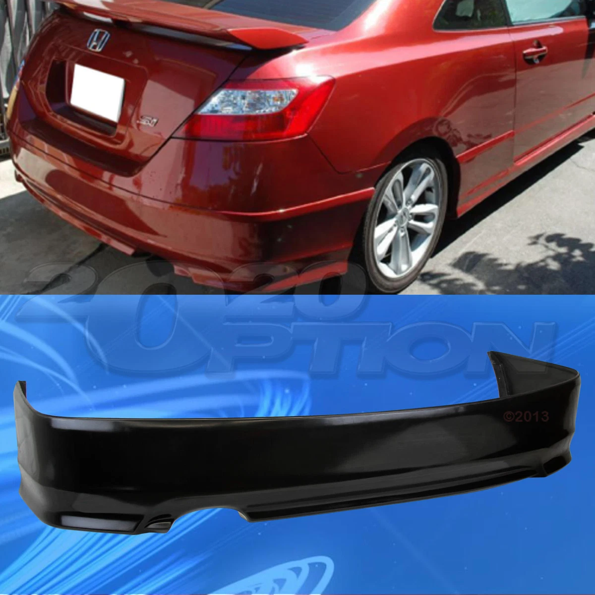 HFP STYLE PU POLYURETHANE REAR BUMPER LIP BODY KIT FOR 06 08 HONDA