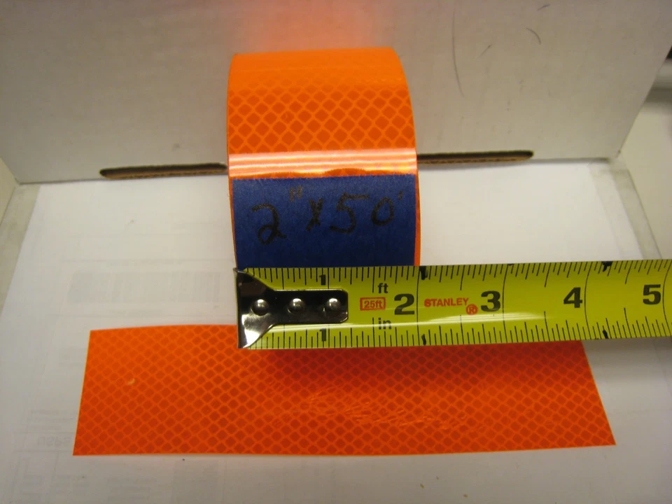 NEON ORANGE Reflective Conspicuity Tape 2" x 50 feet