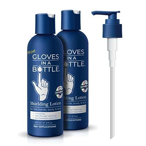 Gloves In A Bottle Shielding Lotion With Dispenser (8 fl oz-240 ml), 2-PACK  of 8