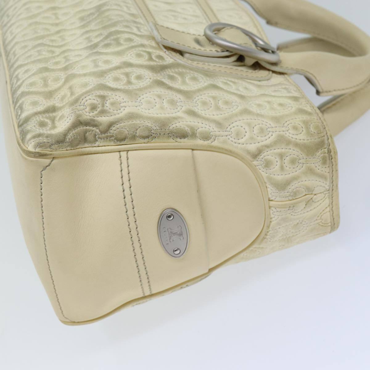 CELINE Tote Bag Leather White Auth 76144 | eBay