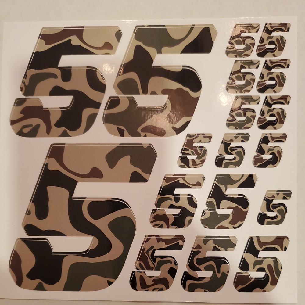 Camouflage #5’s Racing Numbers Vinyl Decals 1/10-1/12 axial Arrma Kyosho--BxC