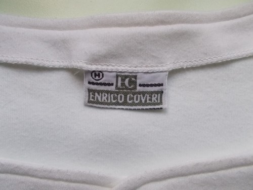 Maglia originale ENRICO COVERI made in Italy bianca vintage anni 80 manica corta - Foto 2 di 13