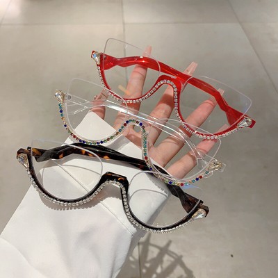 Halbrahmen Design Sonnenbrille Leopardengestell