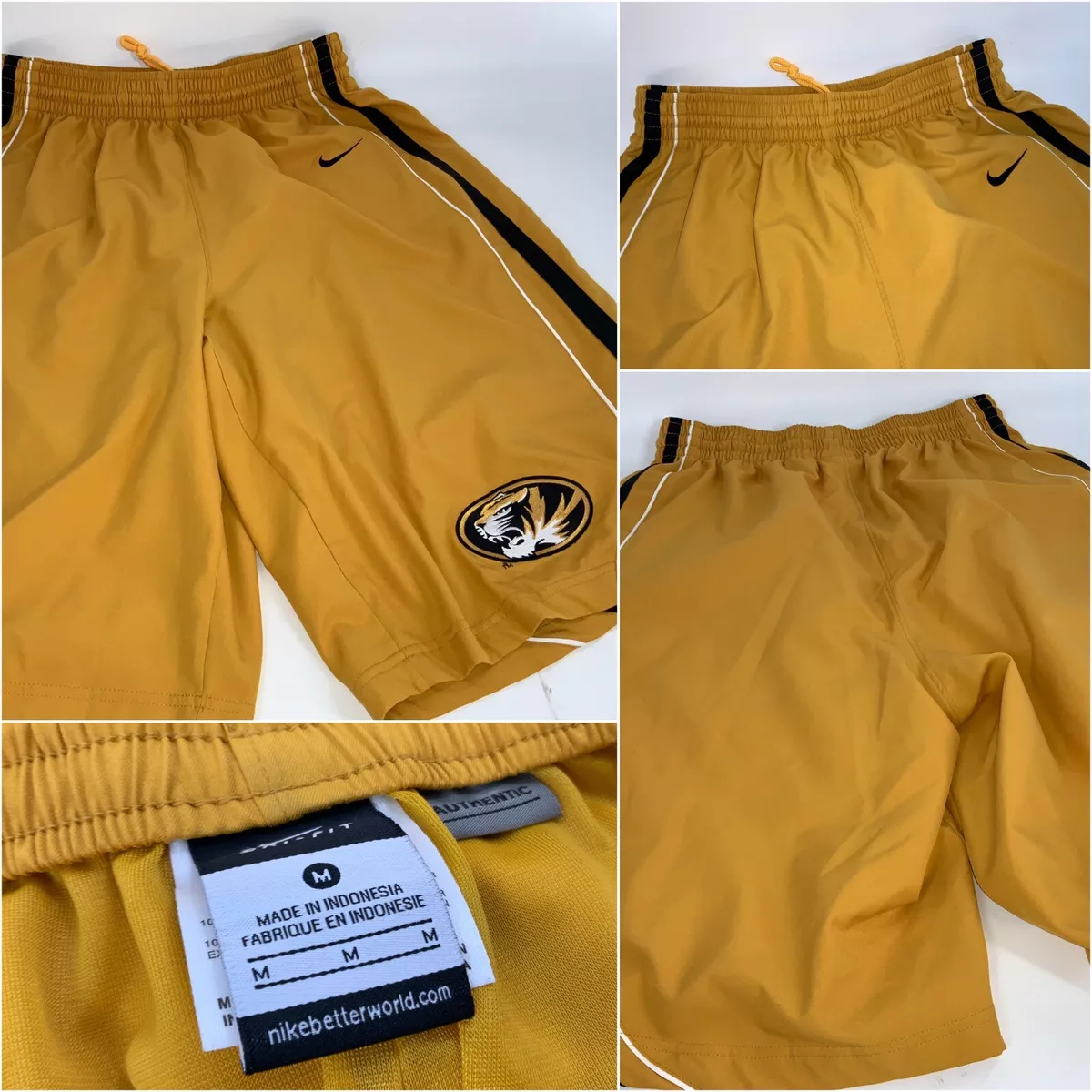 Mizzou Tigers Nike Basketball Shorts M Men Gold Authentic Team New YGI E3 289