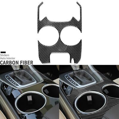 Real Carbon Fiber  Water Cup Holder Panel Cover For Ford Fusion Mondeo 2013-16