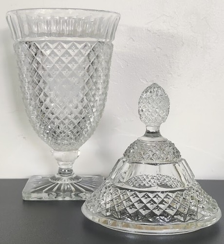 Anchor Hocking Depression MISS AMERICA CleaTall Covered/Footed Candy Dish **MINT - Picture 7 of 12