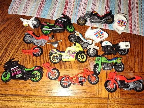 Vintage Playmobil motorcycles, lot Plus Parts Incomplete Racing