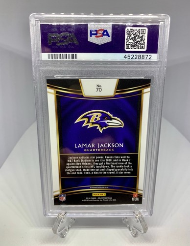 2018 Panini Select Lamar Jackson Silver Prizm RC Concourse #70 PSA 9 - Foto 2 di 2