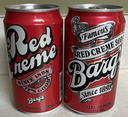 Vtg BARQ’S Red Creme Soda 12oz. Empty Sealed Pull Tab Aluminum Soda Can Lot Of 2 - Afbeelding 2 van 6