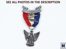 Boy Scouts BSA VTG Eagle Scout Badge Medal Robbins 4 w Palms Gold Sterling (JS)