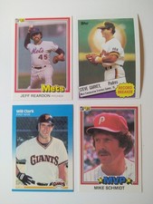 Will Clark RC Mike Schmidt Steve Garvey 4 Card MLB Lot 1980s