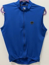 DESCENTE Cycling Jersey Sleevless H2Zero Blue Mens Size Large Made in Canada