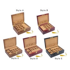 Wooden Jewelry Box Trinket Box with Lock and Key Solid Wood Jewelry Storage Box