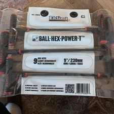 Eklind Tool 60809 Power-T Handle Ball-Hex Key Allen Wrench,9 Pieces Set Imperial