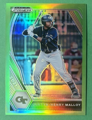 2021 Panini Prizm Draft Picks Justyn-Henry Malloy Green /75 - Tampa Bay Rays RC
