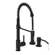 Black Kitchen Faucet, Kitchen Faucet with Soap Dispenser, A-Matte Black Modern