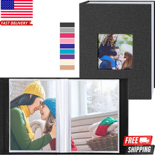 Photo Album 4X6 100 Pockets 2 Packs, Small Mini Capacity Linen Photo Album Bulk
