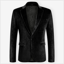 Coofandy Black Velvet Tuxedo Jacket 3XL One Button Jacket Worn Once, Comfortable
