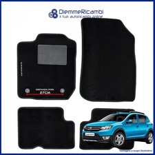 Serie 4 TAPPETI - TAPPETINI in Moquette Neri per DACIA SANDERO STEPWAY- 12->21
