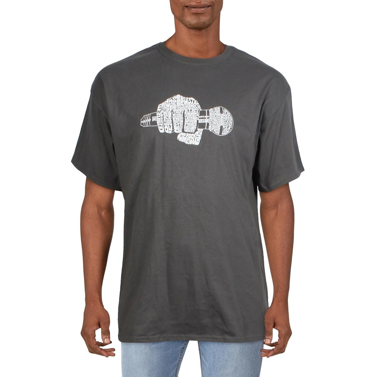 Мужская футболка Port - Company в стиле рэп с микрофоном Drop Gray Graphic 2XL BHFO 5188 2990₽