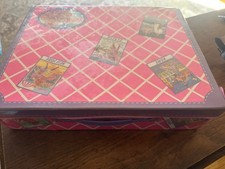 Vtg 1990 Barbie Luggage Travel Themed Storage Trunk Box Pink 90s with outfits