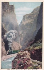 Steam Train Going Through Royal Gorge Colorado Railroad Railway Postcard E45