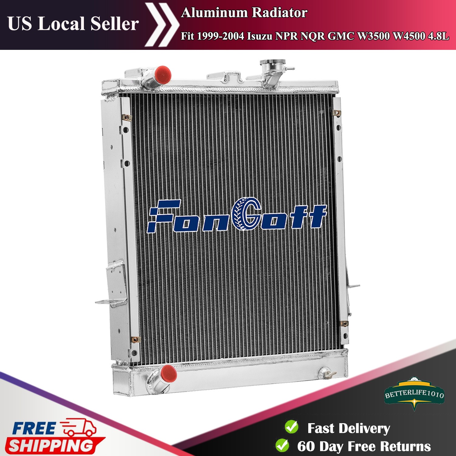 3ROW Aluminum Radiator fit 1994-2005 Chevy GMC Isuzu Truck Van W NPR NQR NRR