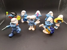 Smurfs PVC Action Figure Lot 8 McDonald's 2011 Greedy Handy Hackus Smurfette Toy