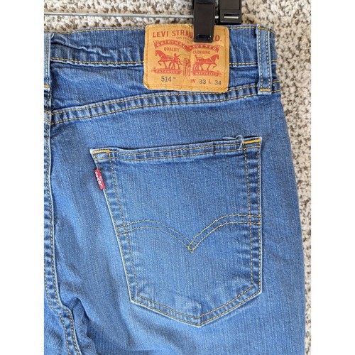 Levi's 514 Jeans Men's 31x32 (Tag 33x34) Blue Distressed - Picture 3 of 12