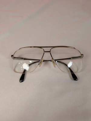 Vintage Safilo Elasta Eyeglass Half Rim Frames Silver