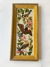 Vintage Needlepoint Birds Royal Paris Sparrow Birds 23  x10  