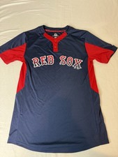 Boston Red Sox  1/4 Button Jersey Size Small Majestic Navy Blue Cool Base