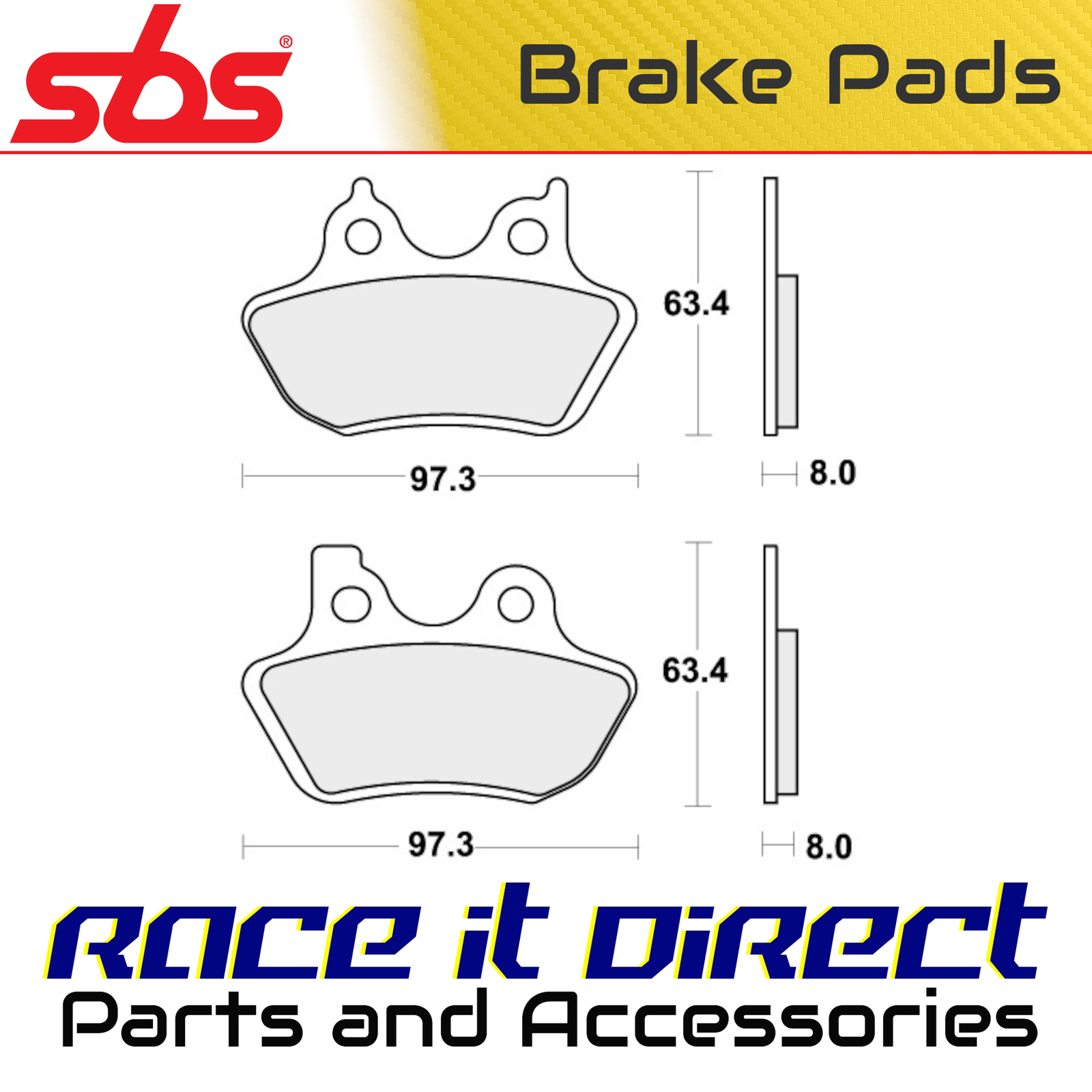 Brake Pads for HARLEY NIGHT 1450 FXSTB-I (JA) 2003-2006 Front V-Twin SBS