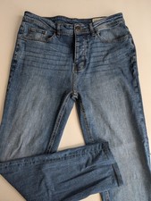 Primark Mens Button Up Jeans Blue Denim Size 34/32 Slim Stretch