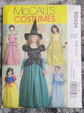 Kids COSTUMES Sewing Pattern M5494 McCall's Princesses Uncut