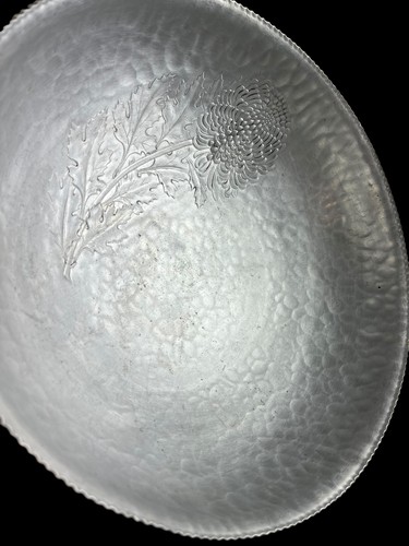 Trade Continental Mark Hand Wrought Chrysanthemum Design Pedestal Bowl #513 - Picture 2 of 9