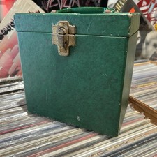 Vintage Green 7  45 Record Carry Case With Handle And Latch
