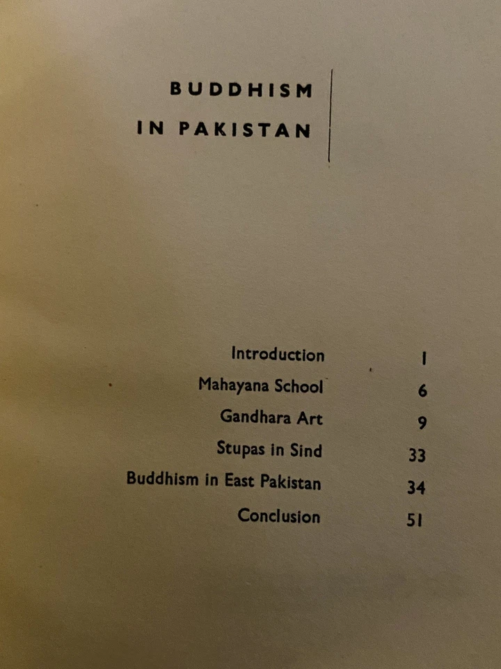 BUDDHISM IN PAKISTAN by Pakistan Publications. 1st Ed. 1960. HC/DJ. VG. Illustrd Foto 4 de 4