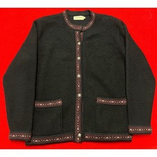 LL Bean Mens Wool Fair Isle Cardigan Sweater M Button Front missing button