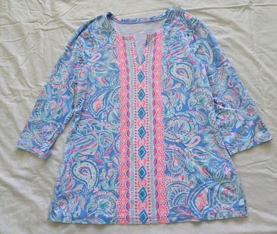 Lilly Pulitzer Karina Performance Wicking UPF50+ ChillyLilly Tunic M
